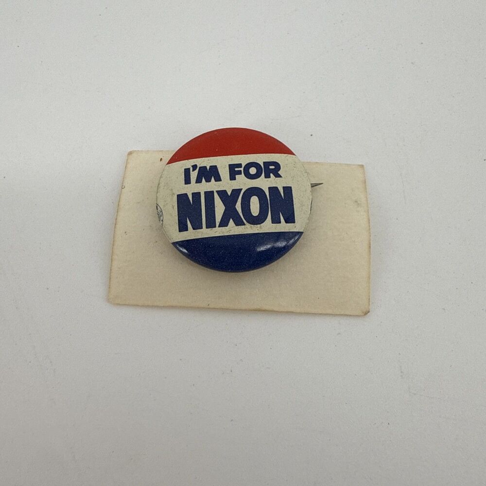 "I'm For Nixon" Button Election Campaign Pin 3/4" 1968